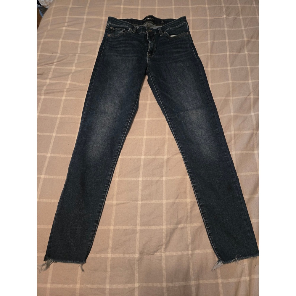 Lucky Brand Bridgette Skinny Jeans Women's 6/28 Regular High Rise Blue raw Hem